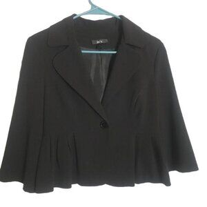 BCX Pleated One Button Dress Blazer sz m